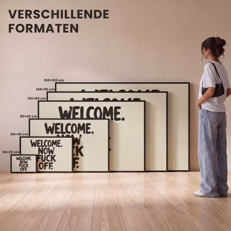 Canvas met lijst - Welcome - Minimalistisch - Quote - Zwart — 7
