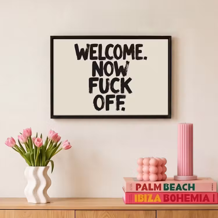 Canvas met lijst - Welcome - Minimalistisch - Quote - Zwart — 8