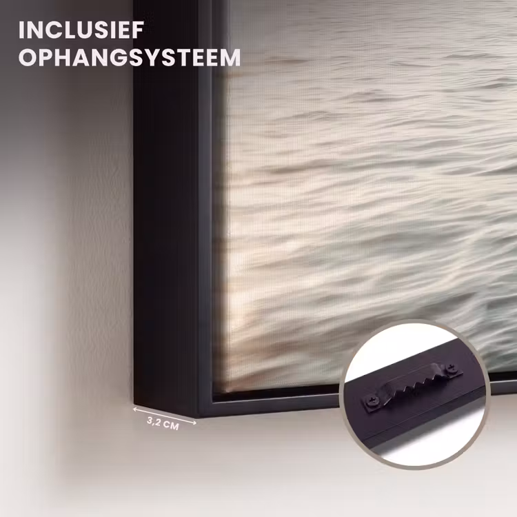 Canvas met lijst - Zeilboot - Zee - Beige - Zon — 3