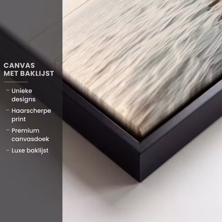 Canvas met lijst - Zeilboot - Zee - Beige - Zon — 5