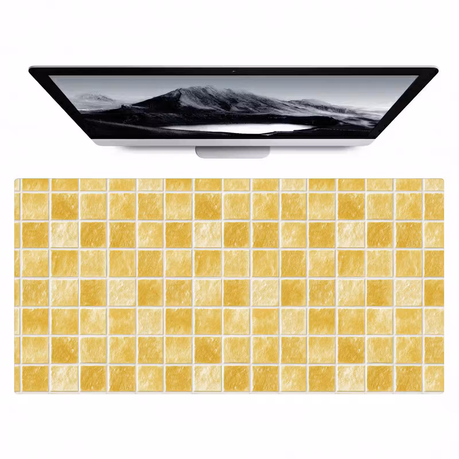 Bureau onderlegger - Tegels - Mozaïek - Textuur - Goudgeel — 1