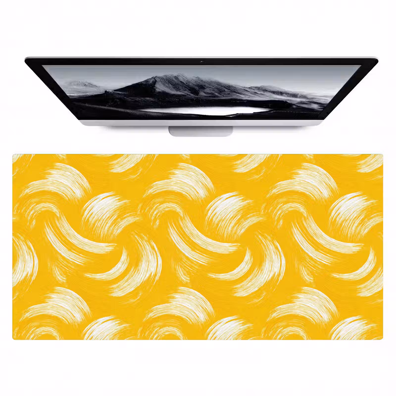 Bureau onderlegger - Verfstreken - Abstract - Dynamisch - Geel — 1