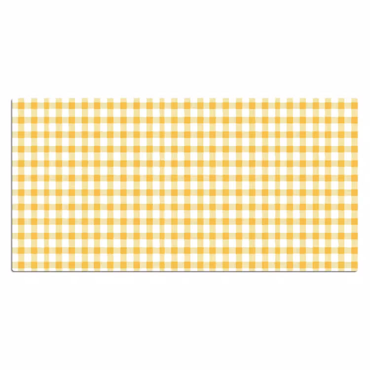 Bureau onderlegger - Ruit - Gingham - Klassiek - Geel en Wit — 2