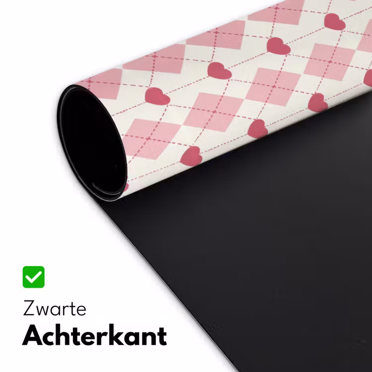 Bureau onderlegger - Ruiten - Klassiek - Roze - Wit — 5