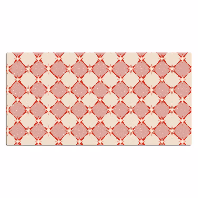 Bureau onderlegger - Ruiten - Sterren - Vintage - Oudroze - Rood — 2