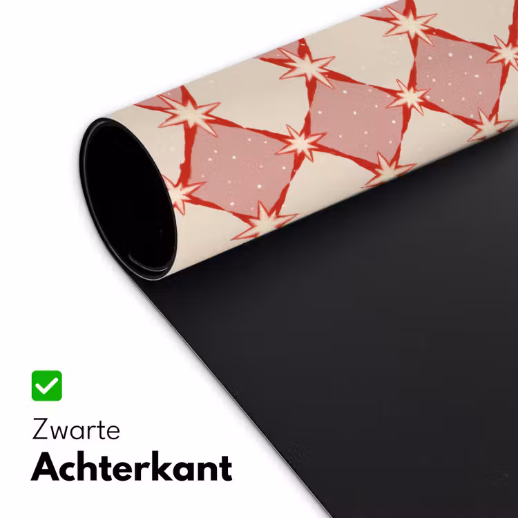 Bureau onderlegger - Ruiten - Sterren - Vintage - Oudroze - Rood — 5