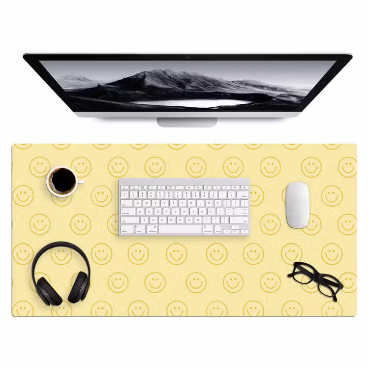 Bureau onderlegger - Smileys - Patroon - Retro - Zachtgeel — 4