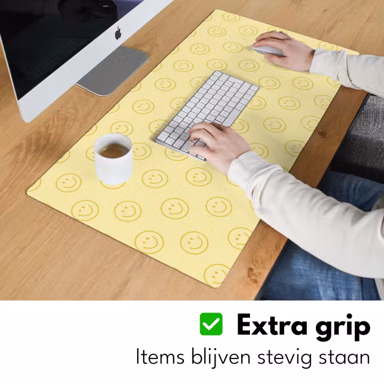 Bureau onderlegger - Smileys - Patroon - Retro - Zachtgeel — 6