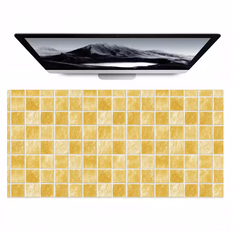 Bureau onderlegger - Tegels - Mozaïek - Textuur - Goudgeel — 1