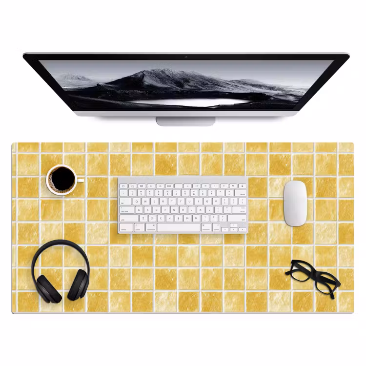 Bureau onderlegger - Tegels - Mozaïek - Textuur - Goudgeel — 4