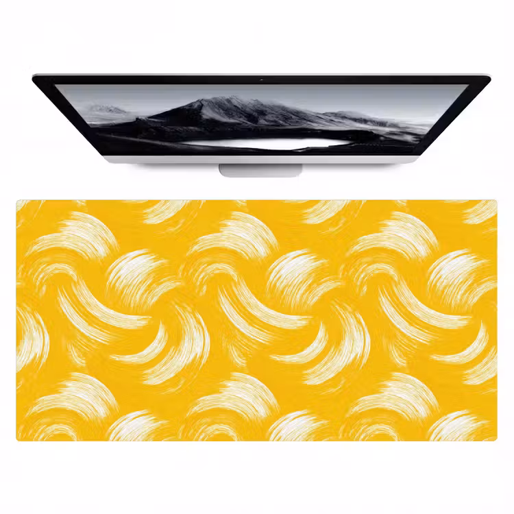 Bureau onderlegger - Verfstreken - Abstract - Dynamisch - Geel — 1