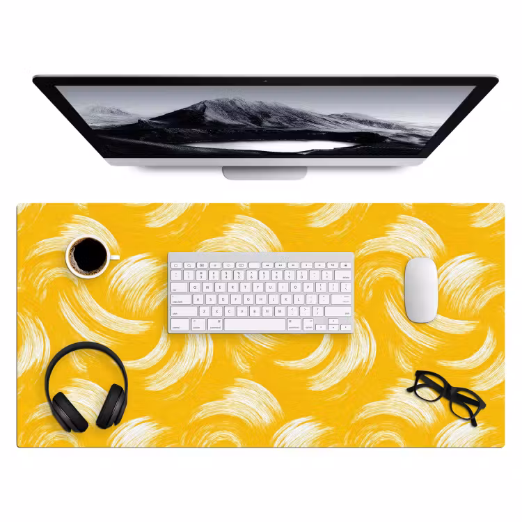 Bureau onderlegger - Verfstreken - Abstract - Dynamisch - Geel — 4