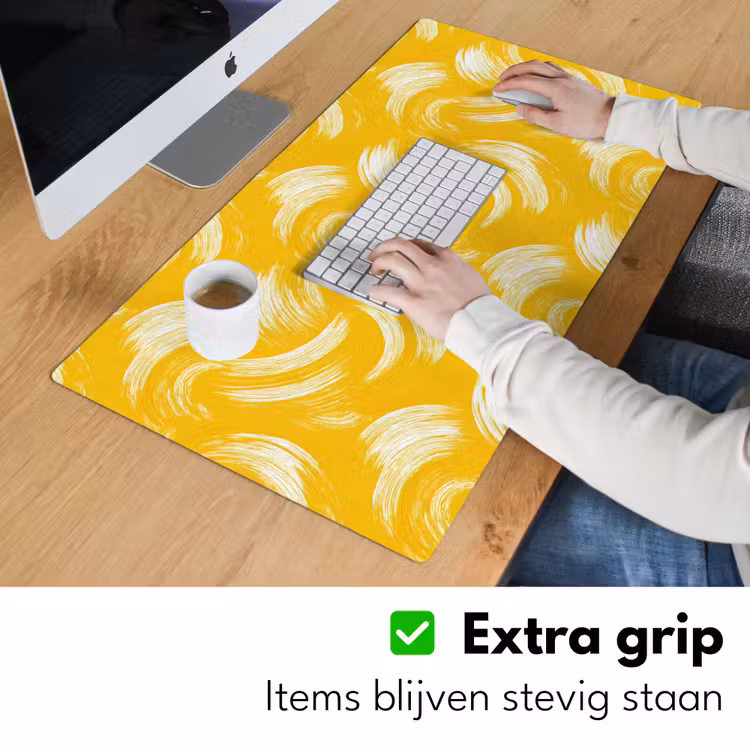 Bureau onderlegger - Verfstreken - Abstract - Dynamisch - Geel — 6