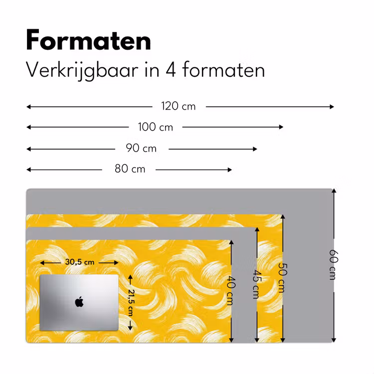 Bureau onderlegger - Verfstreken - Abstract - Dynamisch - Geel — 8
