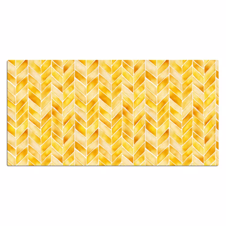Bureau onderlegger - Visgraat - Aquarel - Patronen - Goudgeel — 2