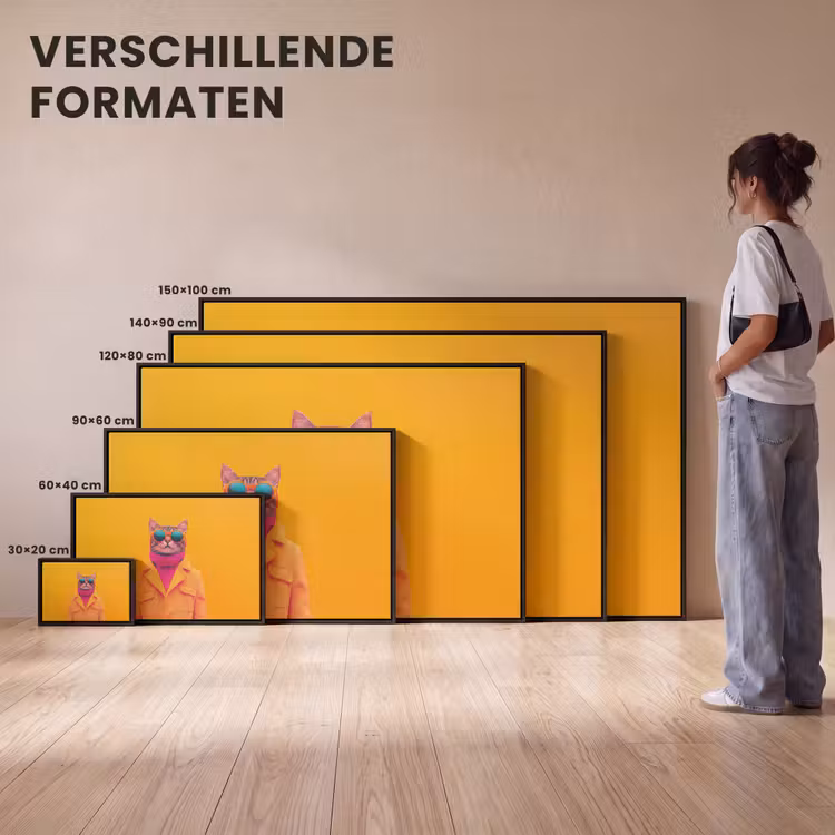 Canvas met lijst - Coltrui - Roze - Kat - Zonnebril — 7