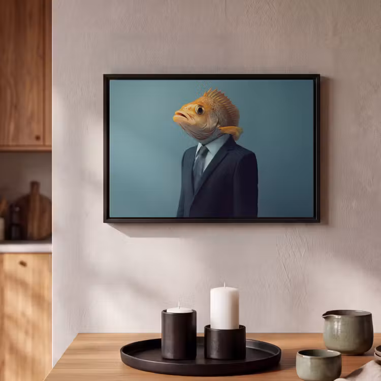 Canvas met lijst - Goudvis - Stropdas - Oranje — 2