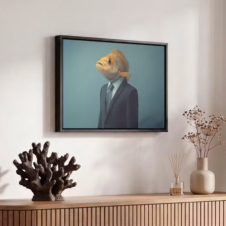 Canvas met lijst - Goudvis - Stropdas - Oranje — 6