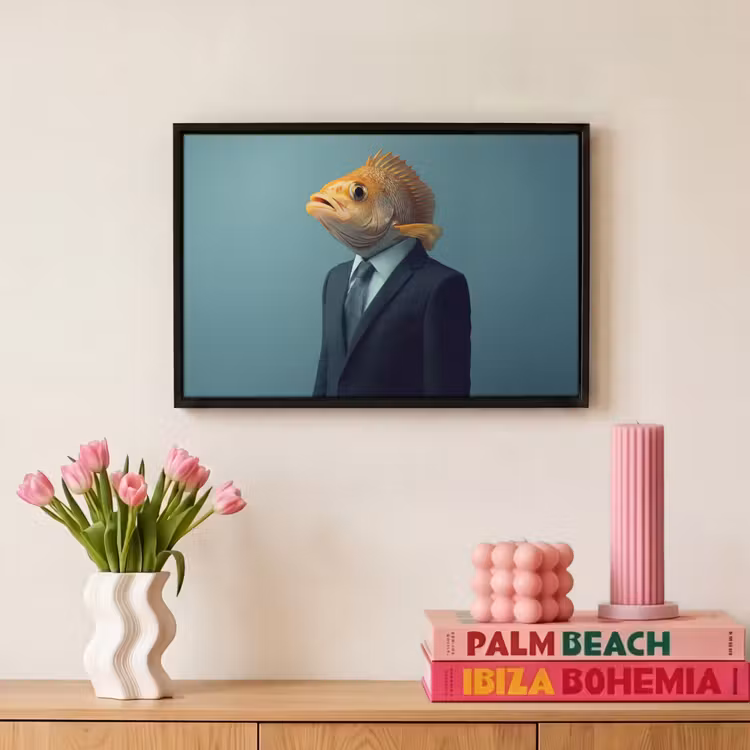 Canvas met lijst - Goudvis - Stropdas - Oranje — 8