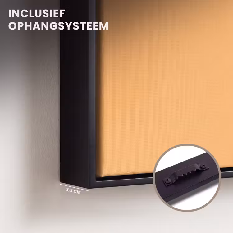 Canvas met lijst - Kat - Zonnebril - Jas - Oranje — 3