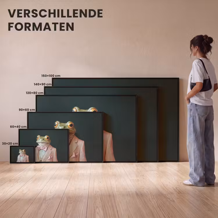 Canvas met lijst - Kikker - Pak - Roze — 7