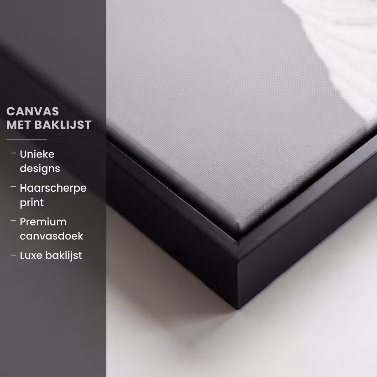 Canvas met lijst - Mopshond - Spa - Zwart - Wit — 5