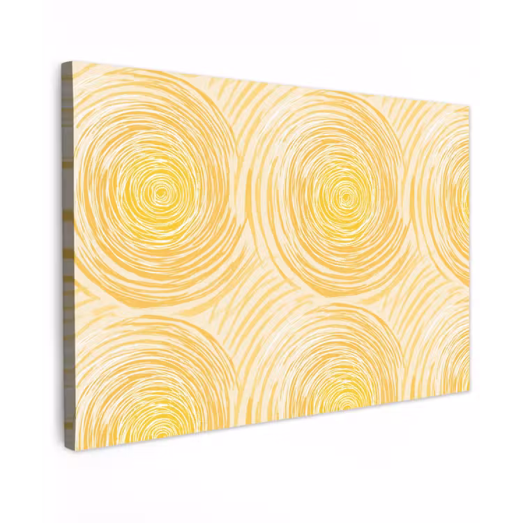 Canvas schilderij - Cirkels - Abstract - Artistiek - Geel — 1