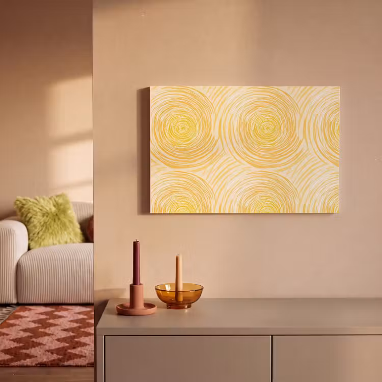 Canvas schilderij - Cirkels - Abstract - Artistiek - Geel — 2