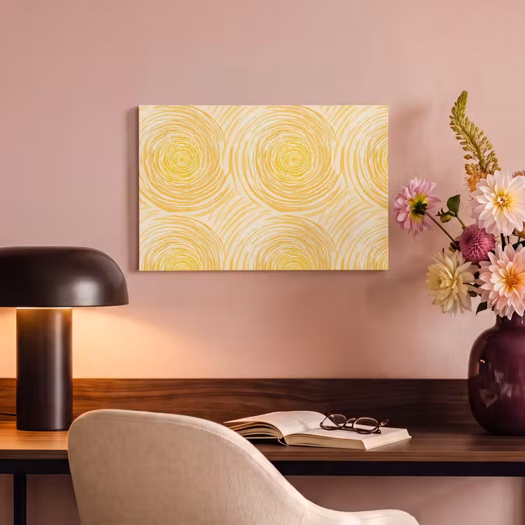 Canvas schilderij - Cirkels - Abstract - Artistiek - Geel — 4
