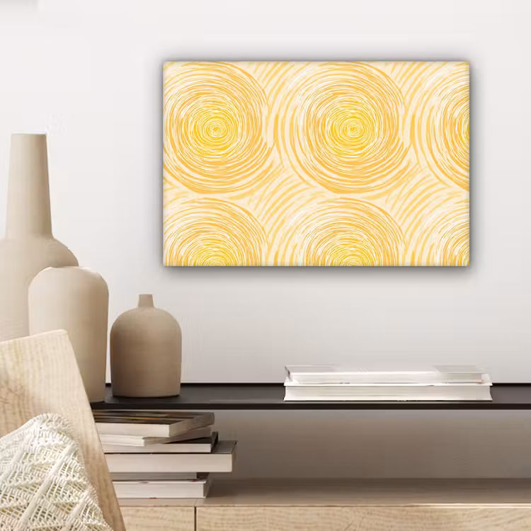 Canvas schilderij - Cirkels - Abstract - Artistiek - Geel — 5