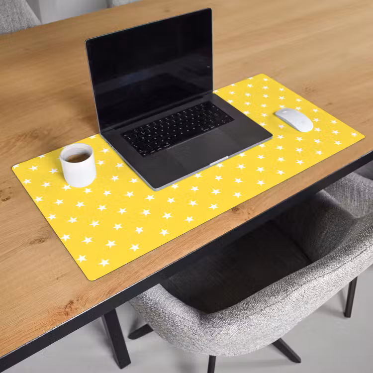Bureau onderlegger - Sterren - Patroon - Minimalistisch - Geel — 3