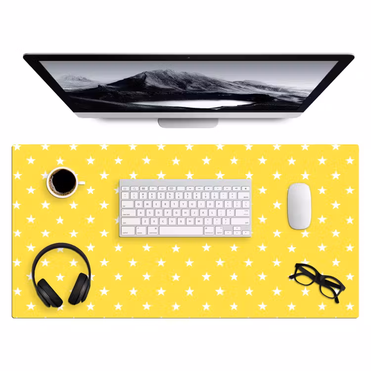 Bureau onderlegger - Sterren - Patroon - Minimalistisch - Geel — 4