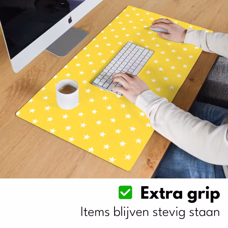 Bureau onderlegger - Sterren - Patroon - Minimalistisch - Geel — 6