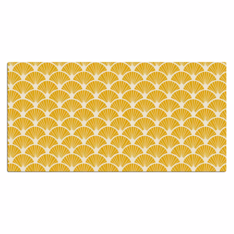 Bureau onderlegger - Waaiers - Art Deco - Retro - Okergeel — 2