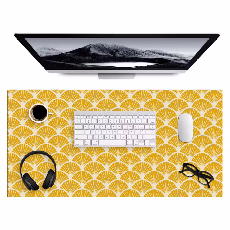 Bureau onderlegger - Waaiers - Art Deco - Retro - Okergeel — 4