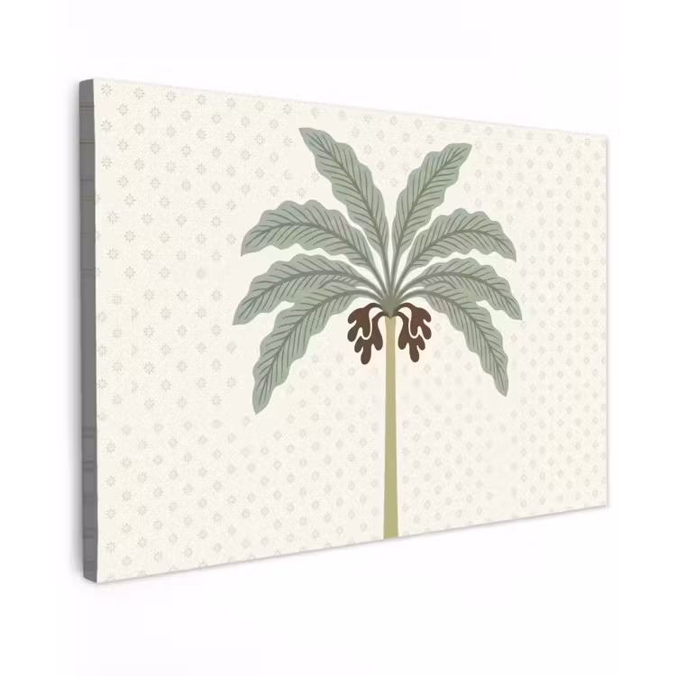 Canvas schilderij - Boom - Bladeren - Groen - Decoratief - Beige — 1