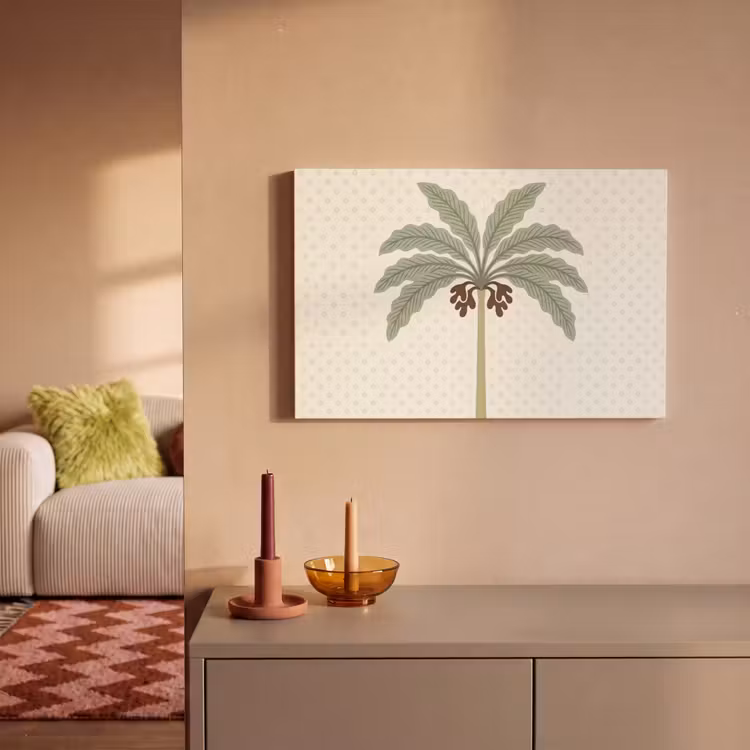 Canvas schilderij - Boom - Bladeren - Groen - Decoratief - Beige — 2