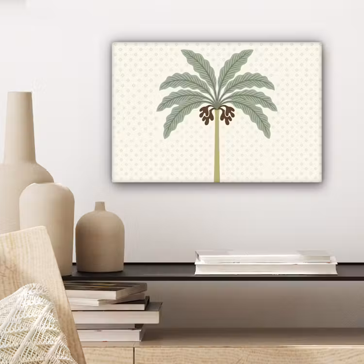 Canvas schilderij - Boom - Bladeren - Groen - Decoratief - Beige — 5