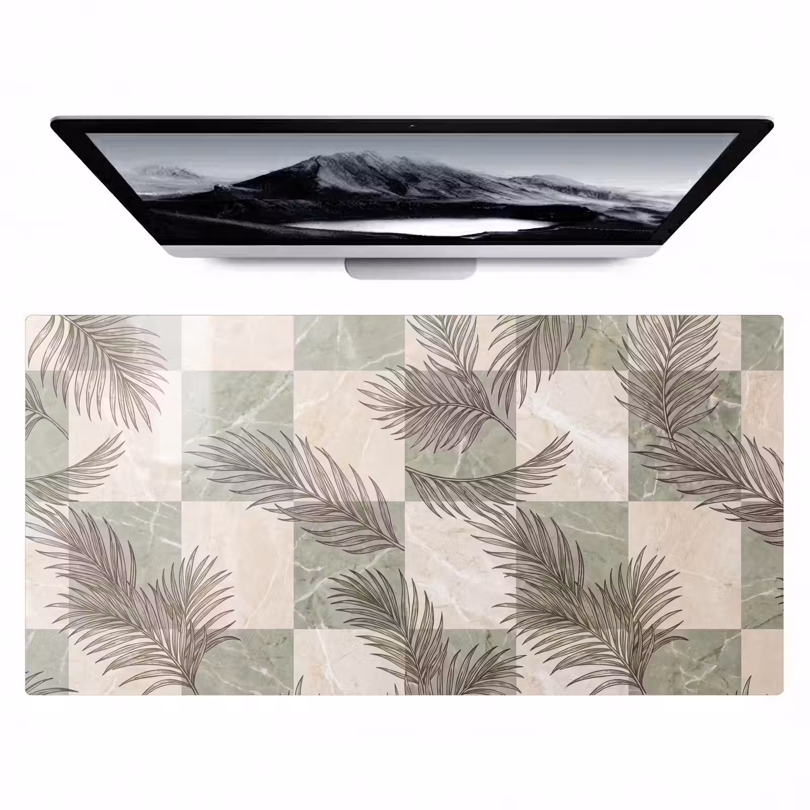 Bureau onderlegger - Planten - Bladeren - Marmer - Modern - Groen — 1