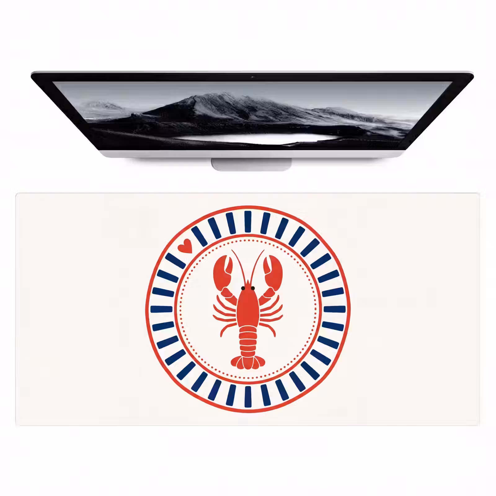 Bureau onderlegger - Zeeleven - Kreeft - Embleem - Grafisch - Rood — 1