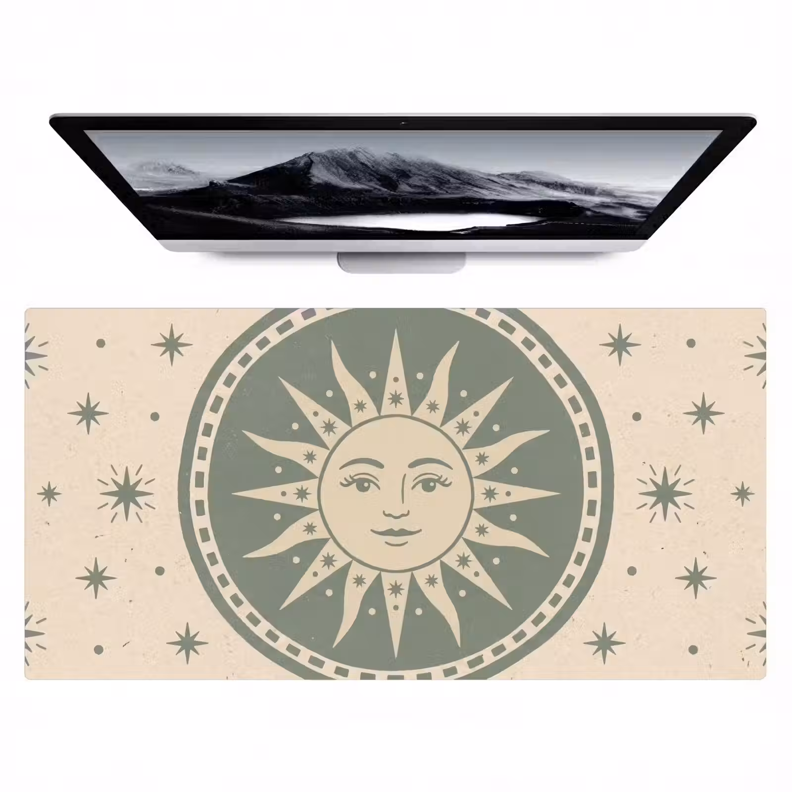 Bureau onderlegger - Zon - Sterren - Astrologie - Vintage - Groen — 1