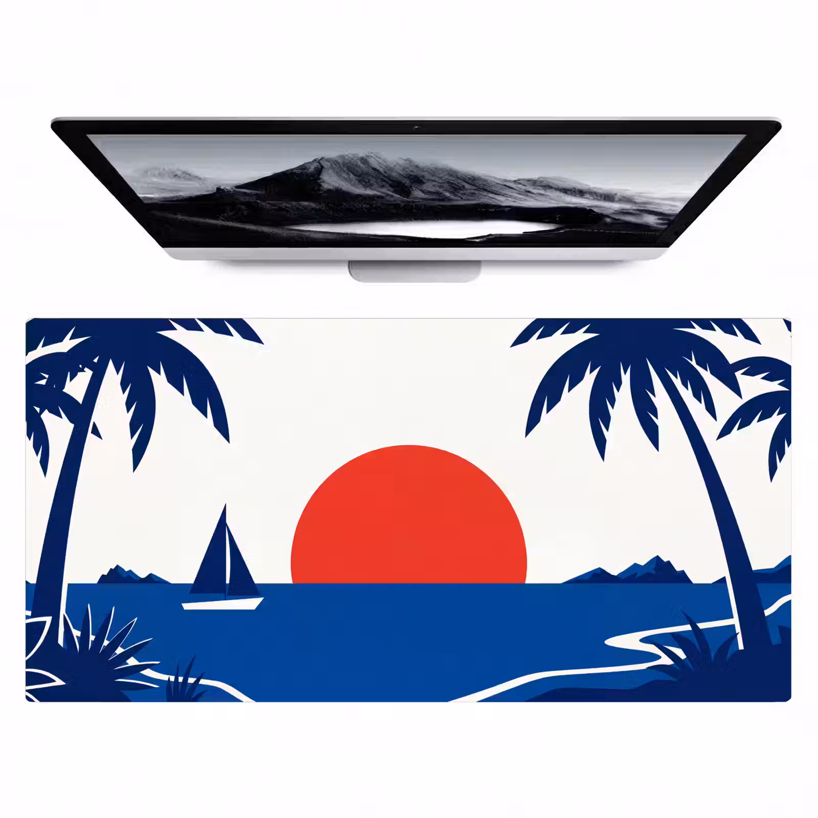 Bureau onderlegger - Zonsondergang - Zee - Palmboom - Tropisch - Modern — 1