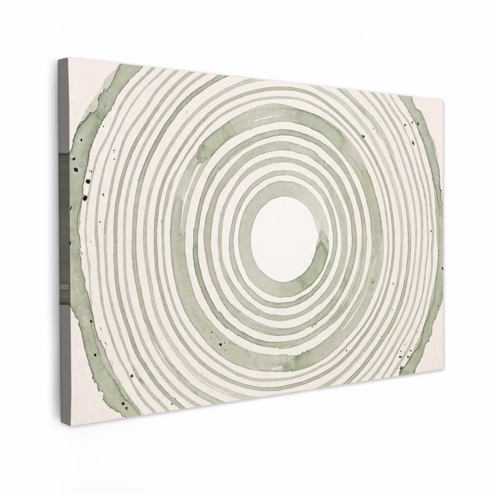 Canvas schilderij - Abstractie - Cirkels - Waterverf - Groen - Modern — 1