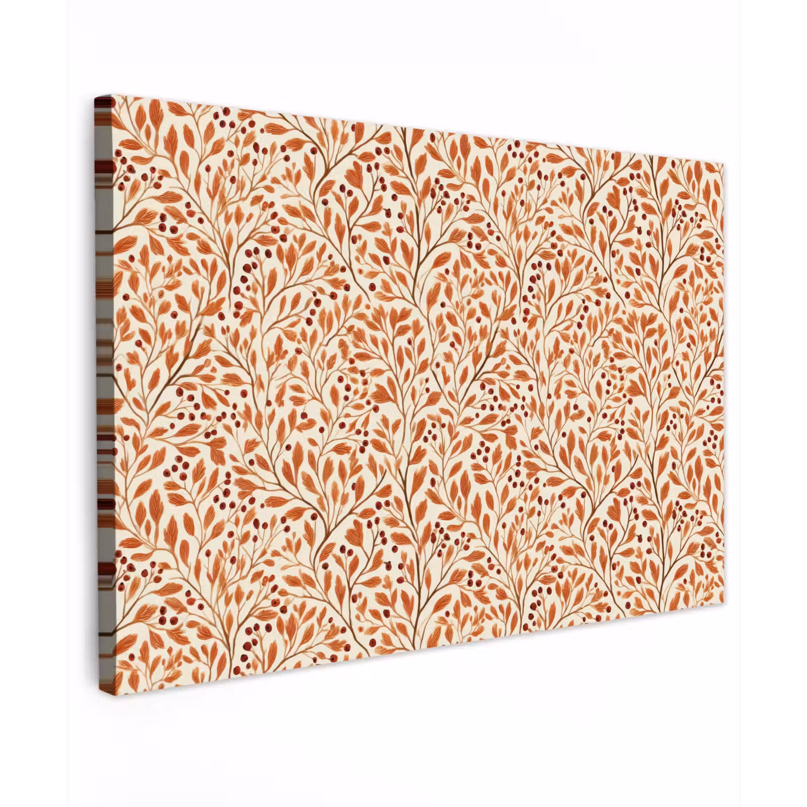 Canvas schilderij - Bladeren - Botanisch - Terracotta — 1