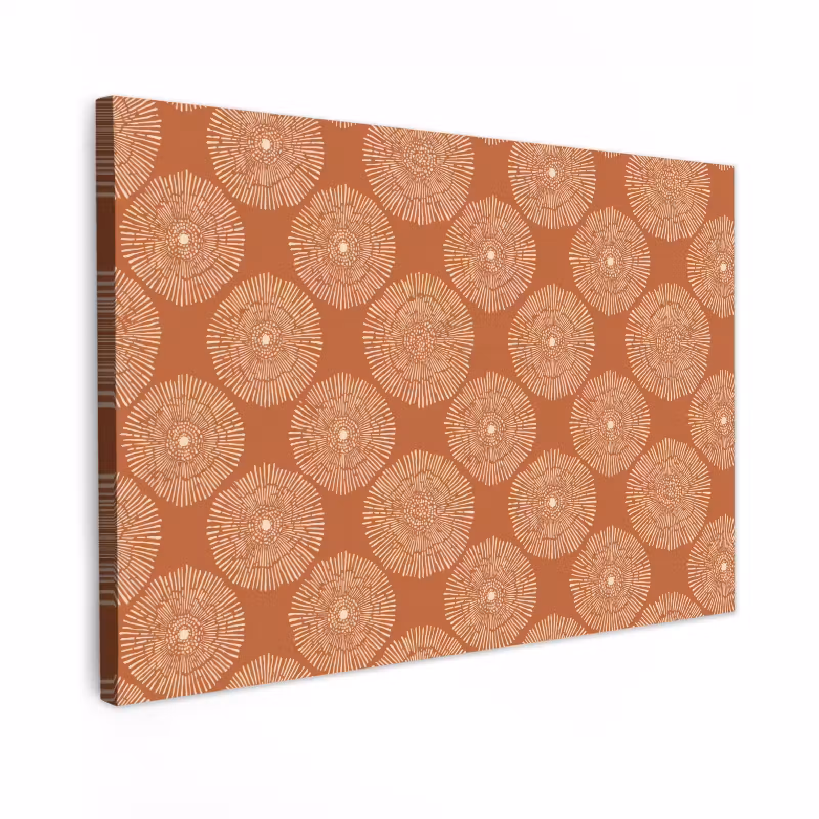 Canvas schilderij - Cirkels - Grafisch - Patroon - Terracotta — 1