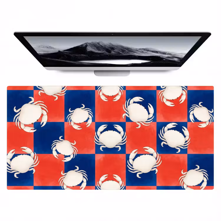 Bureau onderlegger - Patroon - Zeeleven - Rood - Blauw - Abstract — 1