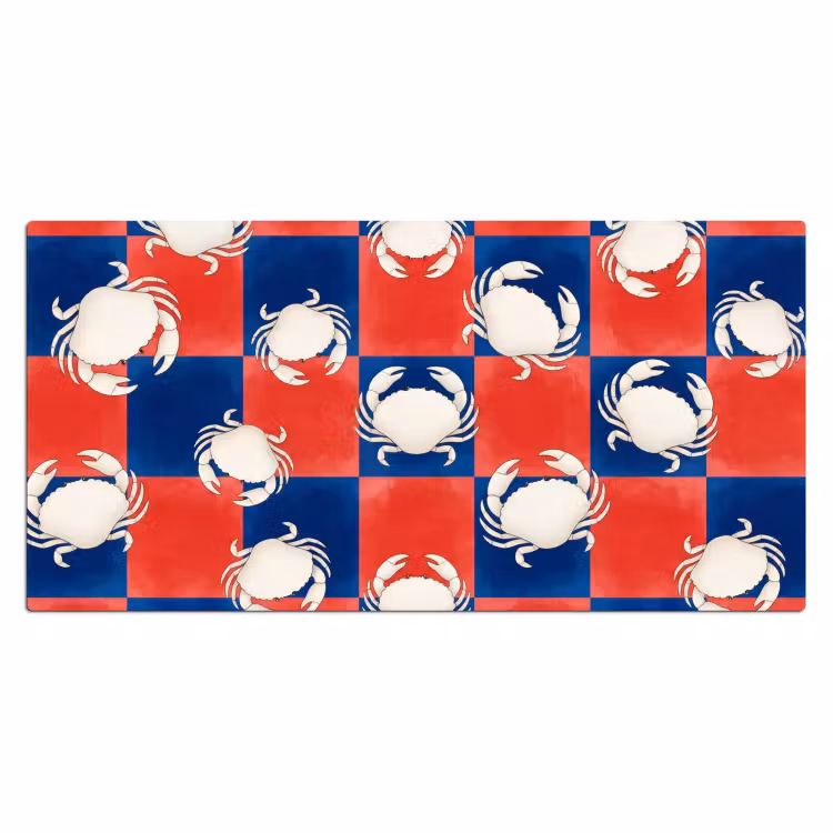 Bureau onderlegger - Patroon - Zeeleven - Rood - Blauw - Abstract — 2
