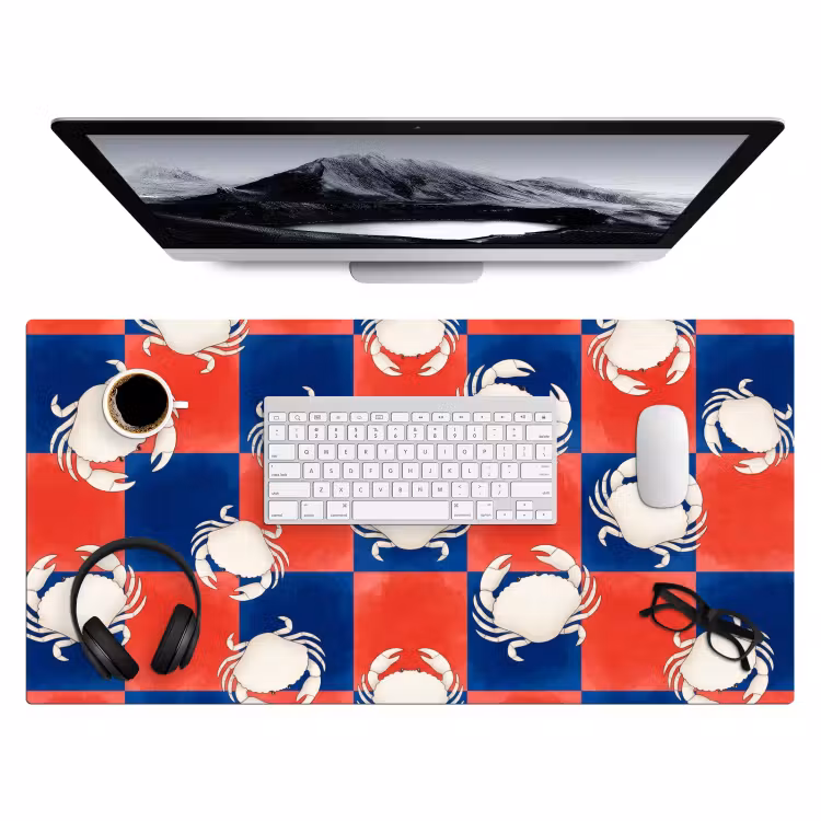 Bureau onderlegger - Patroon - Zeeleven - Rood - Blauw - Abstract — 4
