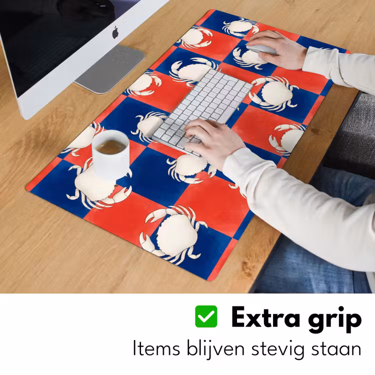 Bureau onderlegger - Patroon - Zeeleven - Rood - Blauw - Abstract — 6