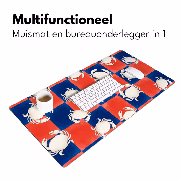 Bureau onderlegger - Patroon - Zeeleven - Rood - Blauw - Abstract — 7